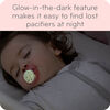 NUK Airflow Glow-in-the-Dark Pacifiers, 0-6 Months, 2 Pack, Assorted Colors