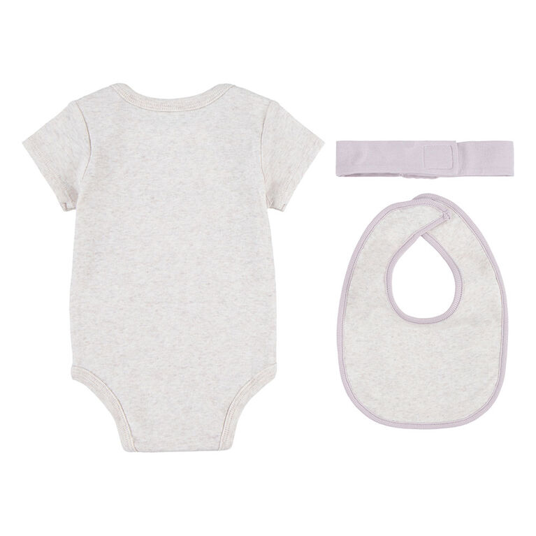 Ensemble Cadeaux Jordan Filles - Blanc Mélange - Taille 0-6 Mois