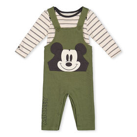 Mickey Mouse Overall Set Green 3/6M