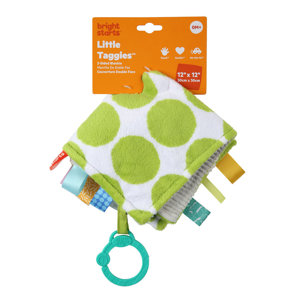 Little Taggies 2 Sided Blankie Green Dots