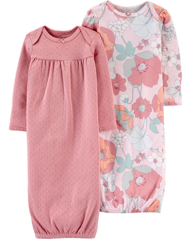Carter's 2-Pack Sleeper Gowns Pink - Newborn