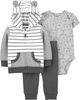 Carter's - 3 Months - Cardi Set Stripe
