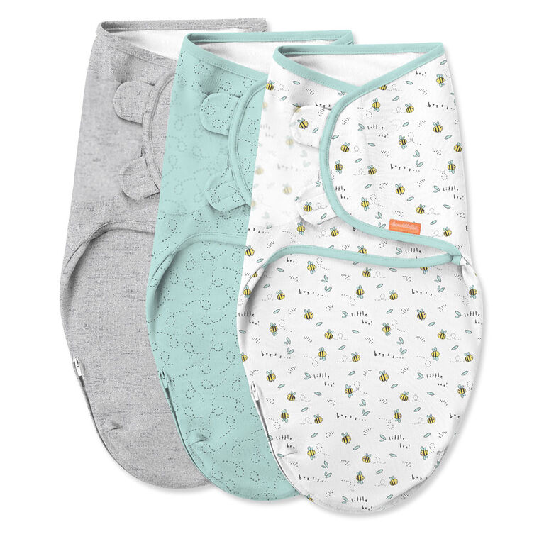 SwaddleMe Easy Change 3PK Couverture-sac PETITES ABEILLES ÉTAPE 1