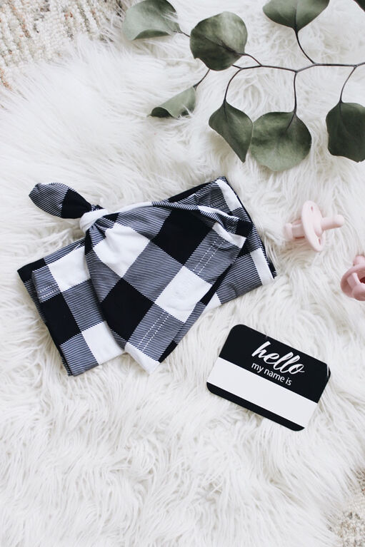 Itzy Ritzy cocon cutie gingham noir et blanc