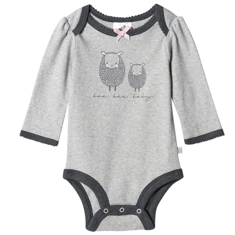 Lot de deux pièces : pantalon et maillot biologiques Onesies à manches longues pour nouveau-né fille – Petit Agneau 12 months