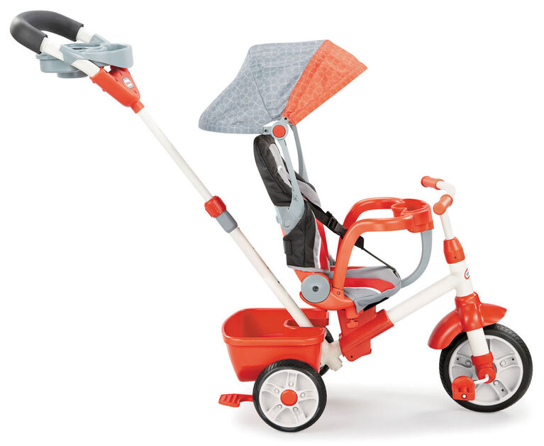 Little Tikes - Tricycle 5 en 1 Deluxe Ride & Relax (inclinable) - rouge et gris