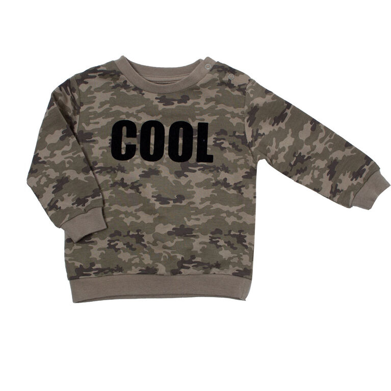 Koala Baby Boys Cotton French Terry Sweatshirt Camouflage Print 'Cool' 3-6M