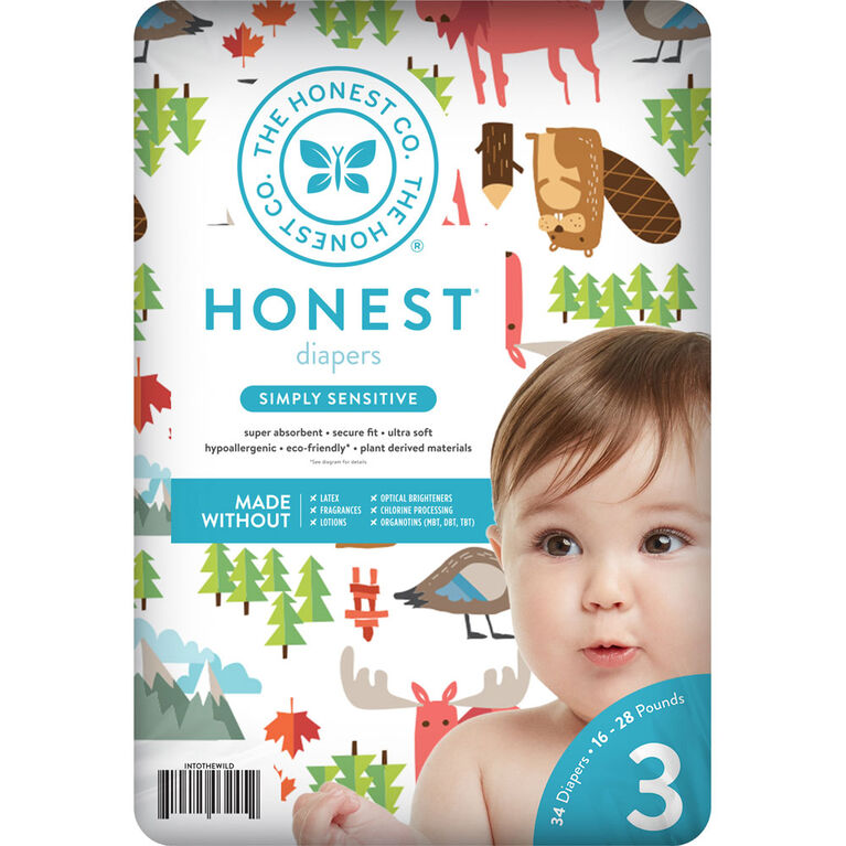 Honest Diapers Size 3-Ca National Print