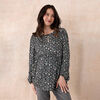Motherhood - Long Sleeve Keyhole Blouse - Black print - S