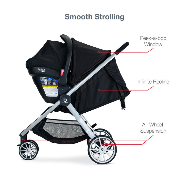 Britax B-Lively & B-Safe Gen2 Travel System, Eclipse Black SafeWash