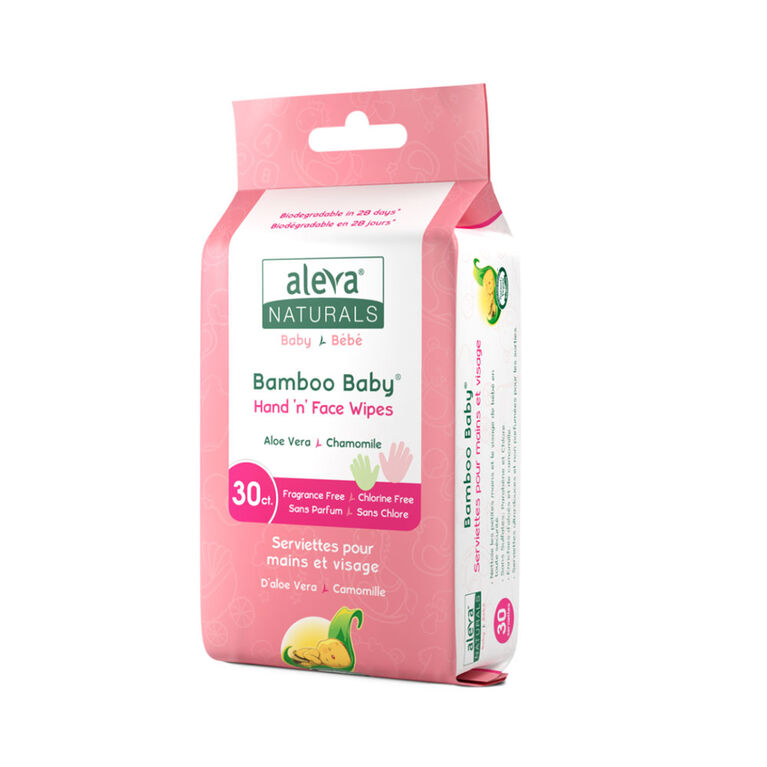 Aleva Naturals Bamboo Baby Hand 'n' Face Wipes - 30 count