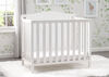 Delta Children Willow Mini Crib with Mattress and 2 Sheet - Bianca White