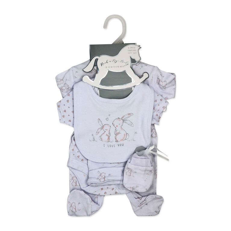 Rock A Bye Baby Boutique 5 Piece Mesh Bag Set:Bunny Newborn