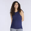 Motherhood Rib Halter Tank-Blue-L