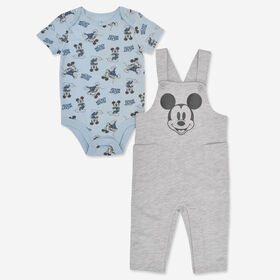 Mickey Mouse Overall Set Grey 3/6M