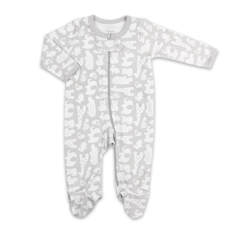 Koala Baby Sleeper - Grey Animal Allover Print, Newborn
