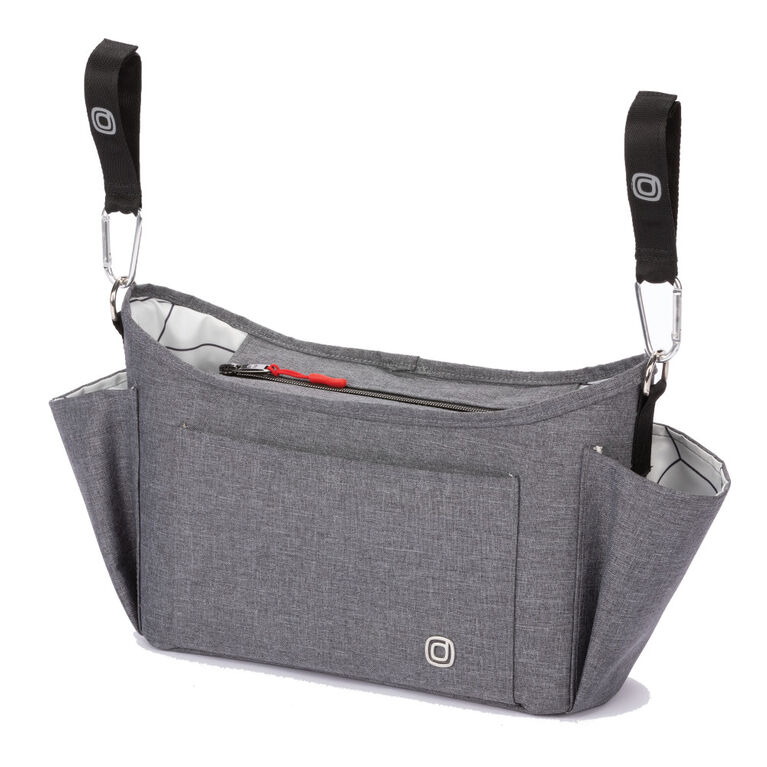 Diono Buggy Buddy XL Universal Stroller Organizer With Cup Holders, Secure Attachment, Zippered Pockets, Safe & Secure, Gray