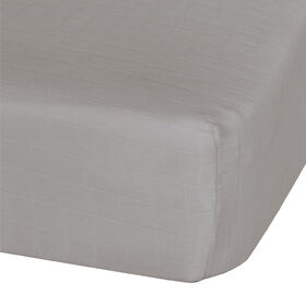Perlimpinpin-Muslin fitted sheet-Taupe