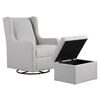 Lennox Glider Swivel with Storage Ottoman Luca Light Gray