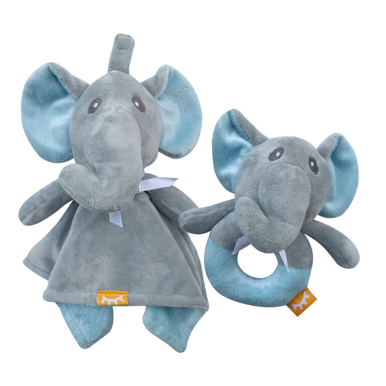 2 Piece Lovie/Rattle Set Elephant Baby