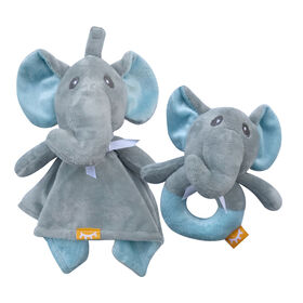 2 Pc Lovie/Rattle Set Elephant Baby
