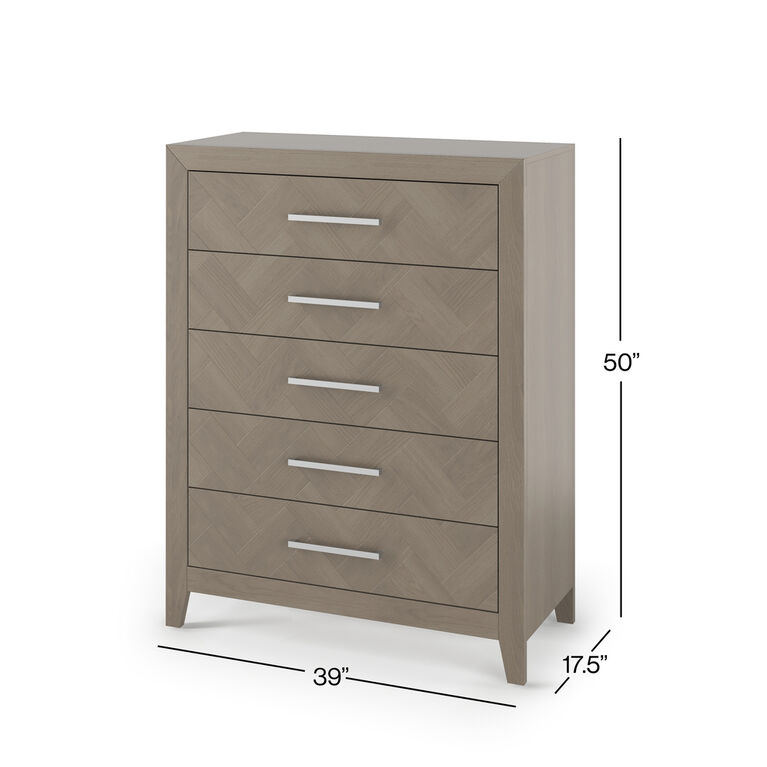 Child Craft Kieran 5 Drawer Chest, Crescent Gray