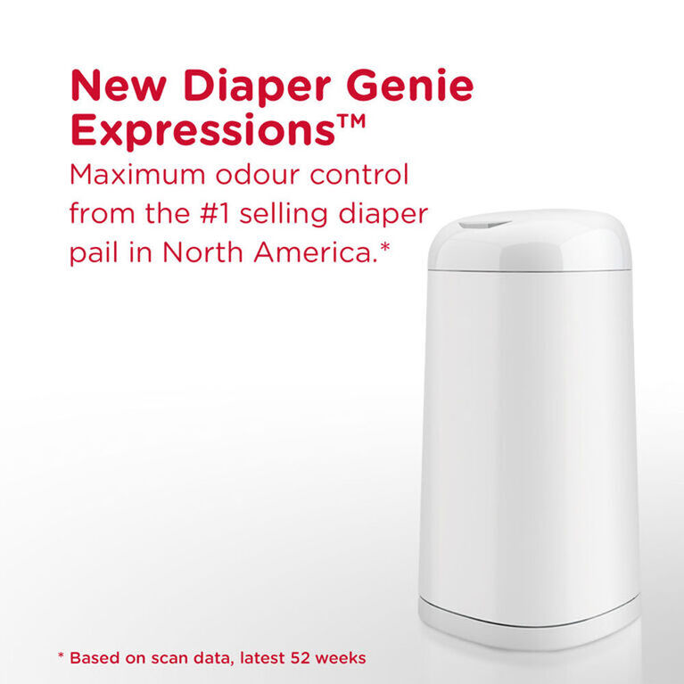 Poubelle à couches Diaper Genie Expressions - Blanc pur