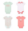 Koala Baby 4Pk Short Sleeved Bodysuit, G Strawberries, Preemie