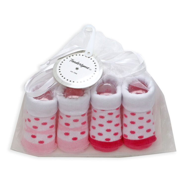 Tendertyme  2 Pack socks in Mesh bag: Pink