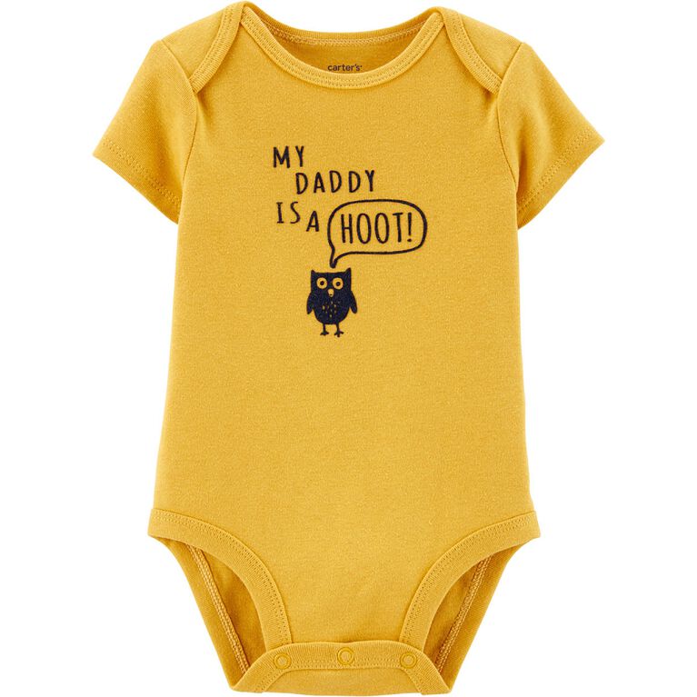 Carter's My Daddy Is A Hoot! Collectible Bodysuit - Yellow, 0-3 Months