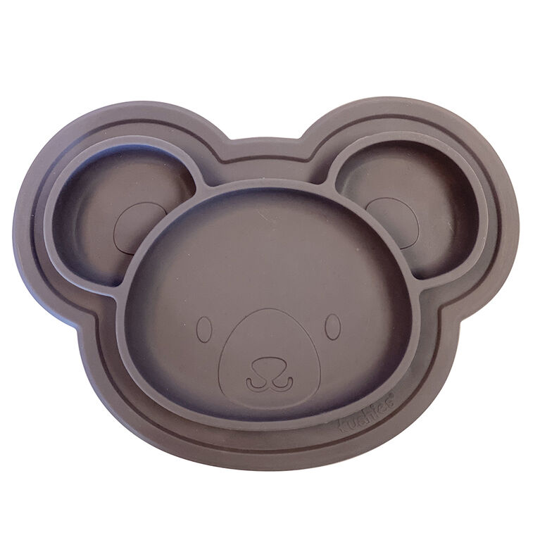 Siliplate Assiette en silicone sans dégâts- charbon