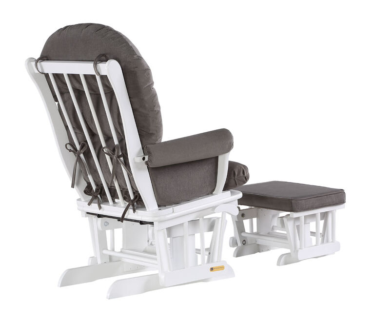 Lennox Valencia Glider Chair and Ottoman - White/Gray