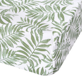 Perlimpinpin-Cotton fitted sheet-Tropical green