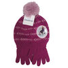 Disney - Girls Lurex PomPom Toque and Matching Gloves - Frozen - Purple
