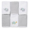 Koala Baby 6-Pack Washcloths, Grey Elephant