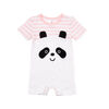 Snugabye Filles - Barboteuse a visage panda - rayures rose/blanc 3-6 mois