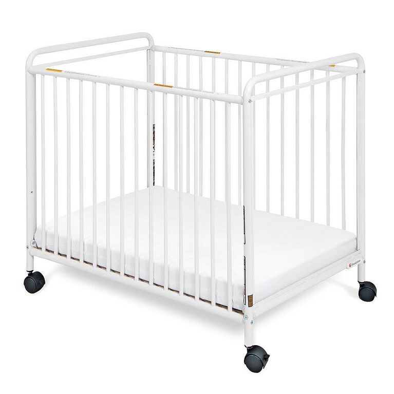 Foundations traditional steel compact crib with clear ends