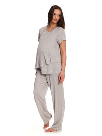Chloe Rose 2 Piece Maternity & Nursing Pant Set Grey
