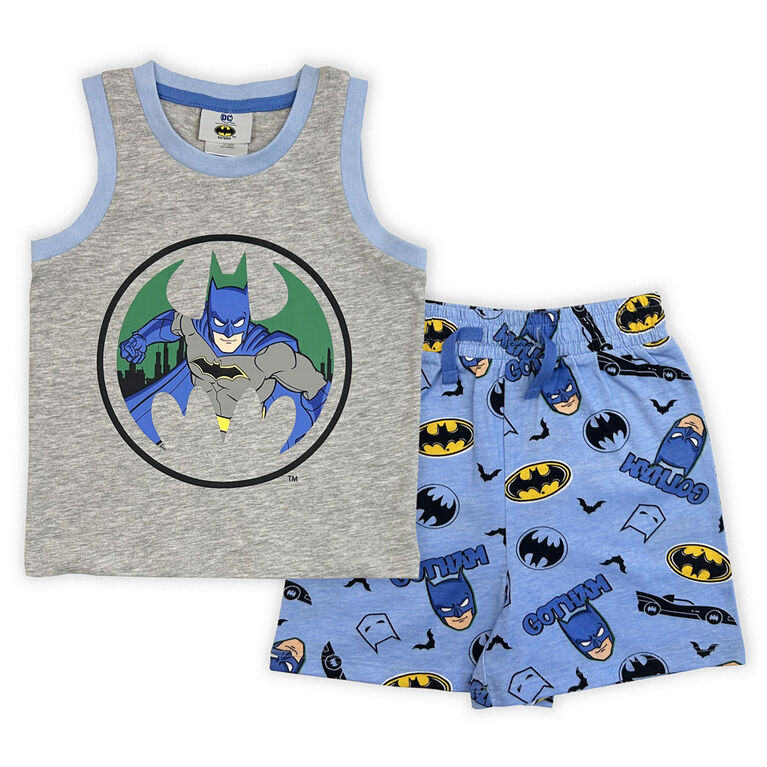 Batman 2 Piece Short Set - Grey Mix/Blue 5T