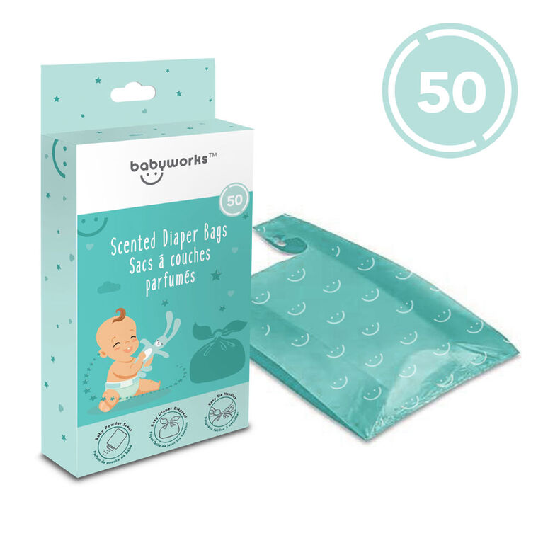 Baby Works Scented Diaper Bags - 50ct Box