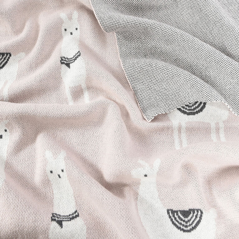 Baby's First by Nemcor Cotton Knit Baby Blanket, Llama