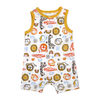 Mini Hop Rib Romper with Sunglasses:Yellow Zoo Animals