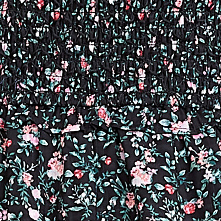 Motherhood - Sleevelss Smocked Midi Dress - Black print - M