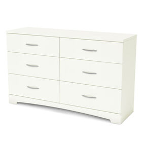 Step One 6-Drawer Double Dresser- Pure White