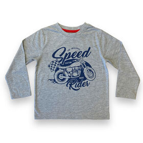 Speed Rider Long Sleeve Tee - Grey - 5T