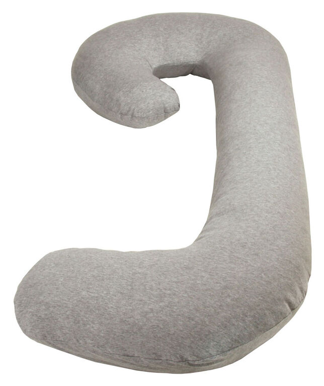 Leachco - Coussin corporel Snoogle Chic avec housse en jersey gris chiné.