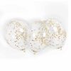 Clear Balloons with Gold Confetti 12", 6 pieces