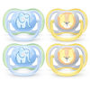 Ultra-Air Pacifier 0-6M Boy 4Pack (Elephant/Lion)