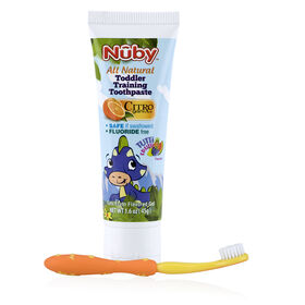 Nûby Toddler Training Toothpaste with Citroganix, 40 mL and Toothbrush
