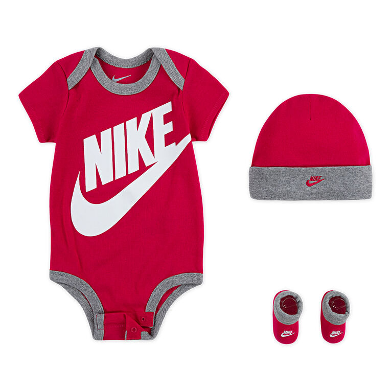 Nike 3 Piece Bodysuit Box Set - Pink - Size 0m-6m